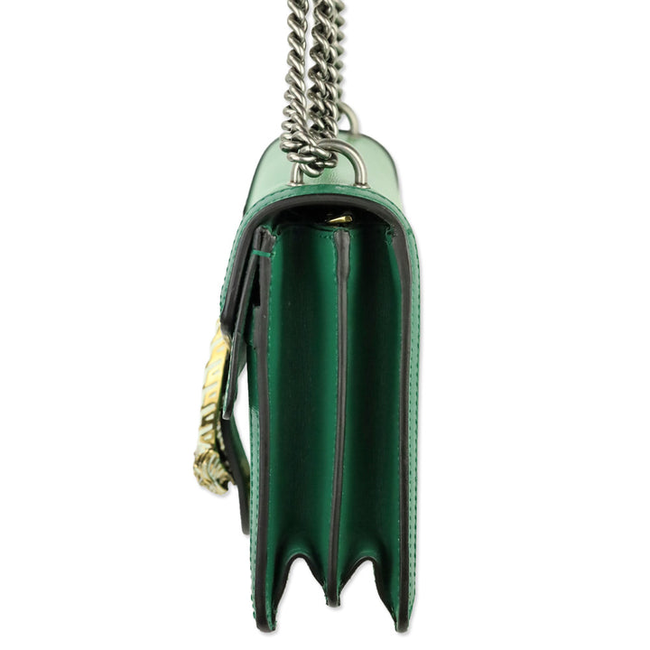 Gucci Emerald Green Calfskin Off-White Enamel Dionysus Shoulder Bag