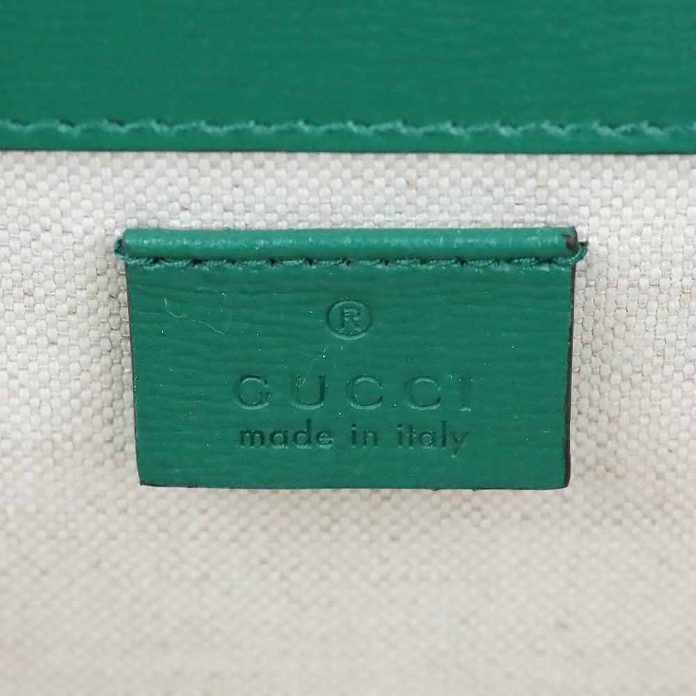 Gucci Emerald Green Calfskin Off-White Enamel Dionysus Shoulder Bag