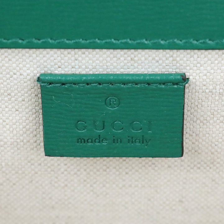 Gucci Emerald Green Calfskin Off-White Enamel Dionysus Shoulder Bag