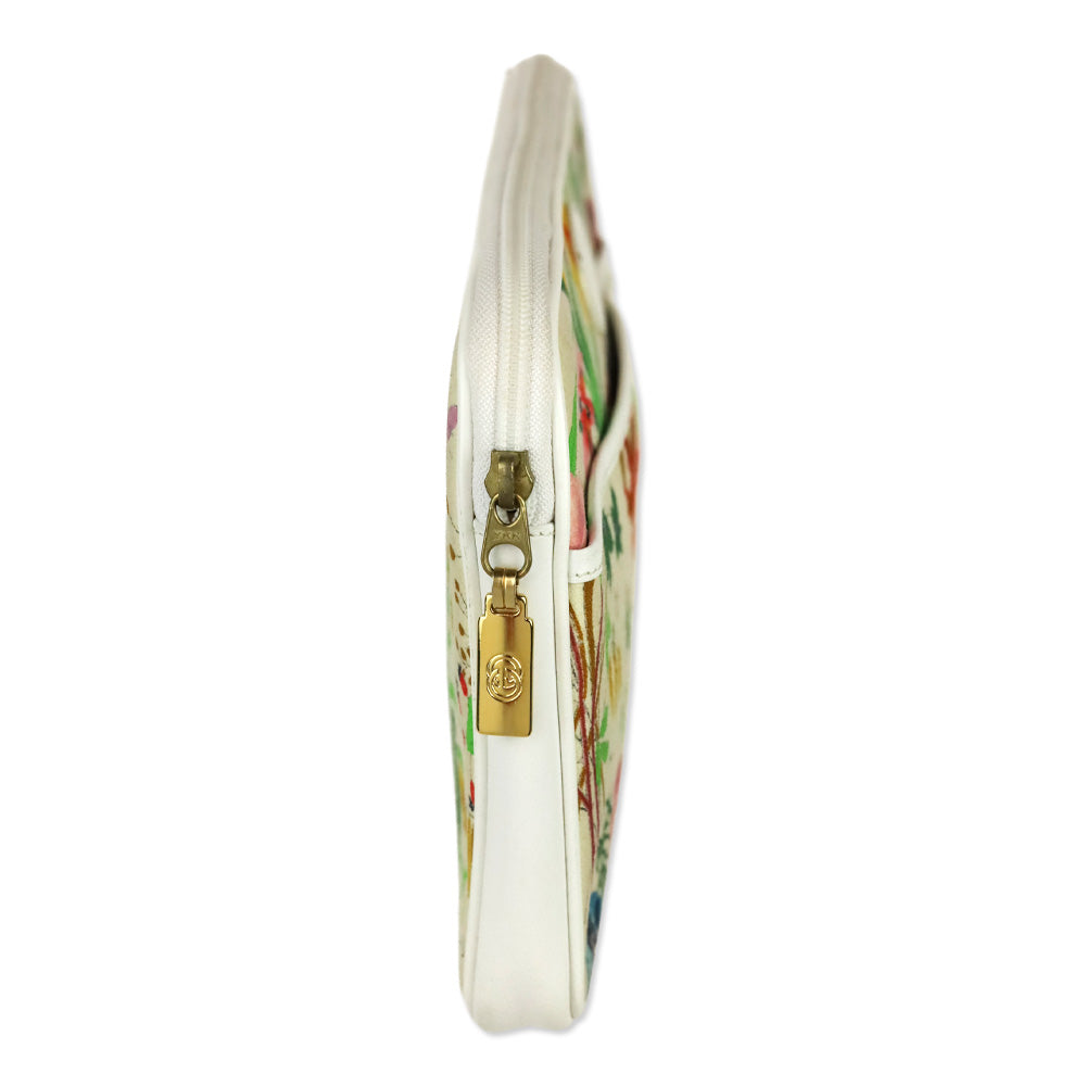 Gucci Floral Flora/Garden Canvas/Leather Trim Clutch