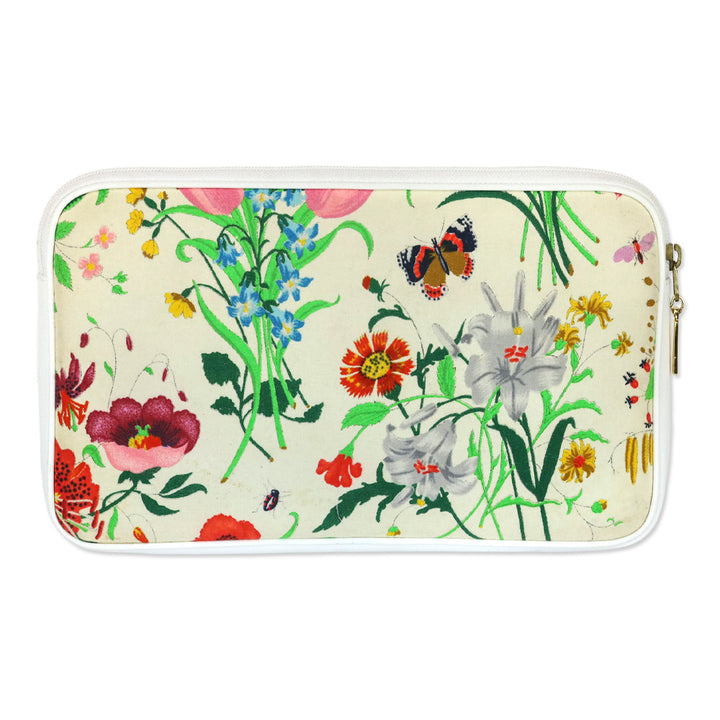 Gucci Floral Flora/Garden Canvas/Leather Trim Clutch