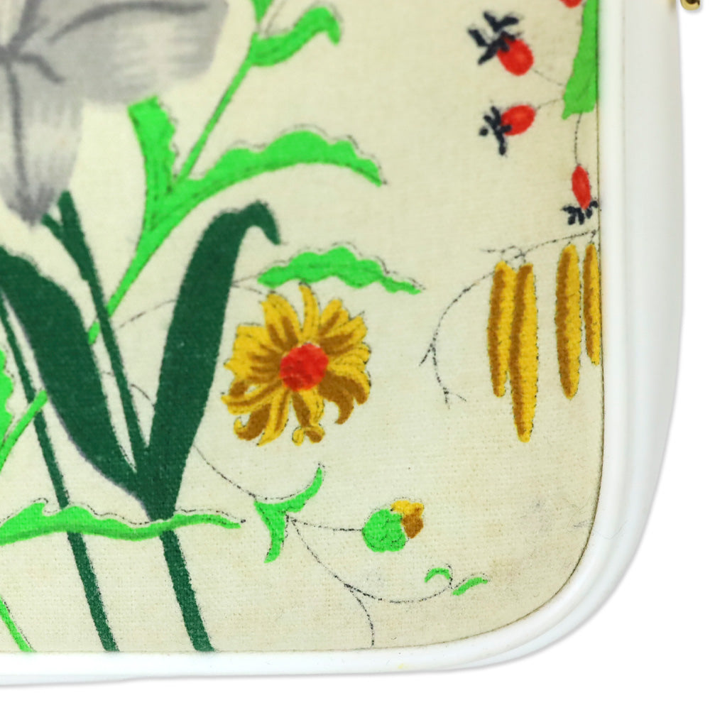 Gucci Floral Flora/Garden Canvas/Leather Trim Clutch