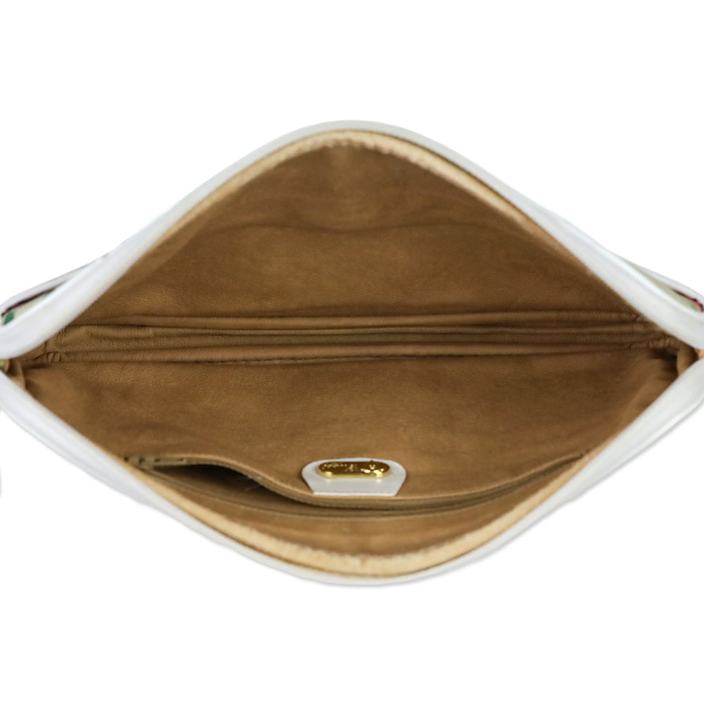 Gucci Floral Flora/Garden Canvas/Leather Trim Clutch