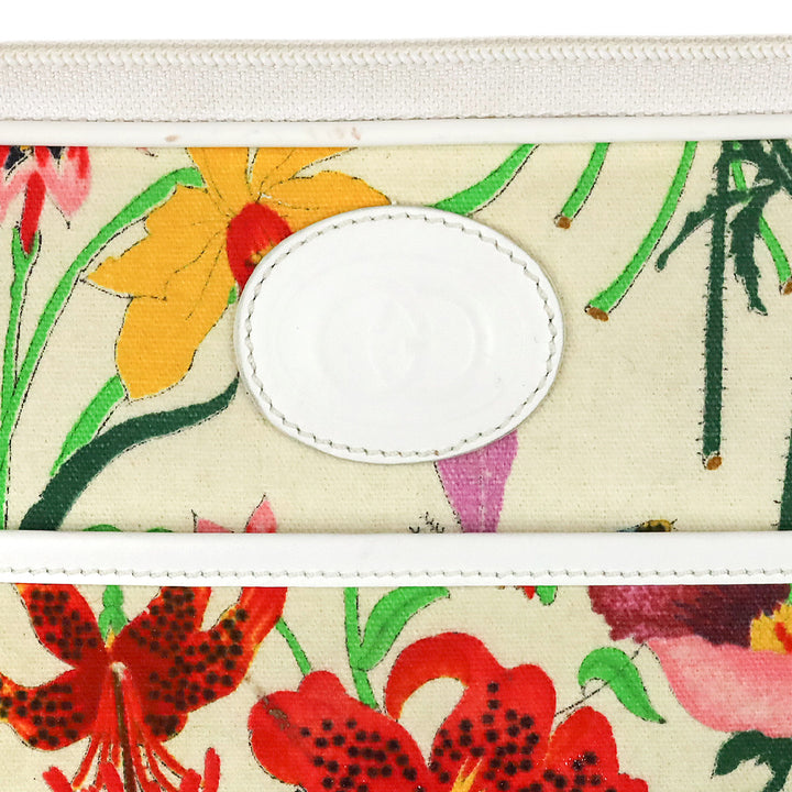 Gucci Floral Flora/Garden Canvas/Leather Trim Clutch