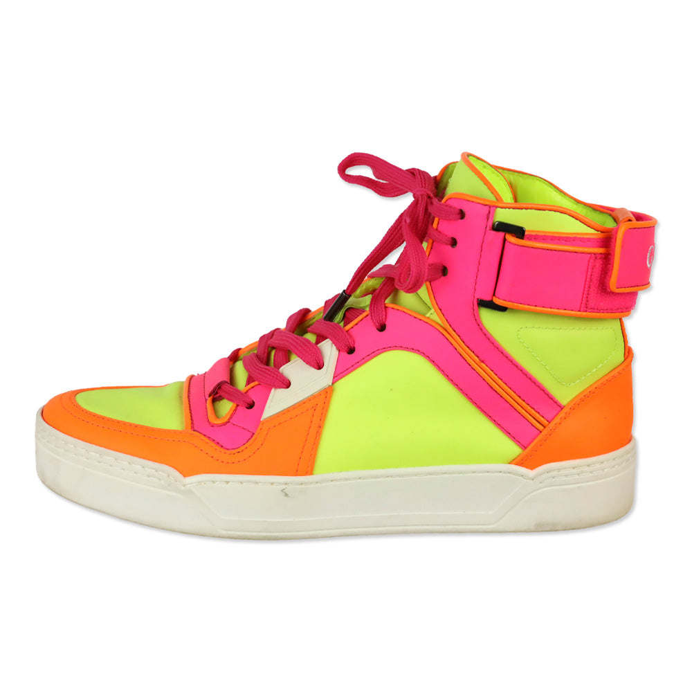 Gucci Fluo Matt Neon Multicolor High Top Sneakers