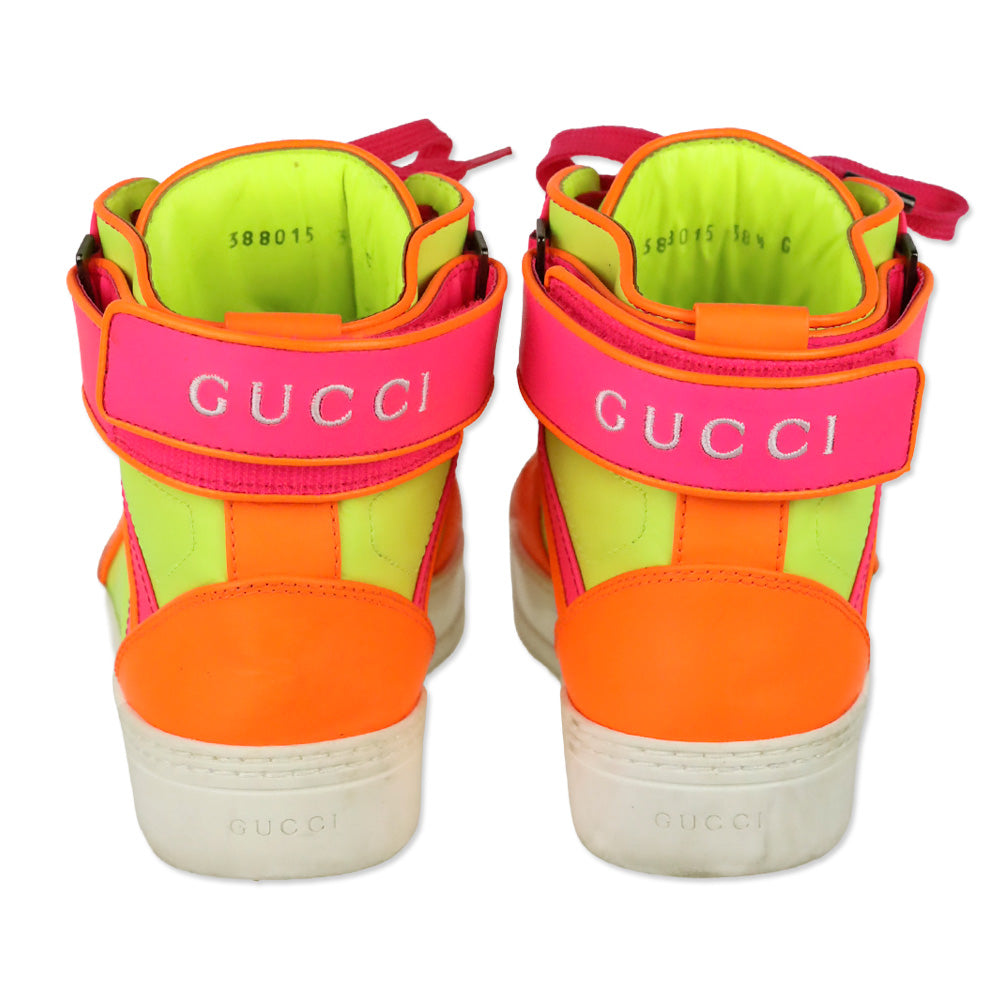 Gucci Fluo Matt Neon Multicolor High Top Sneakers