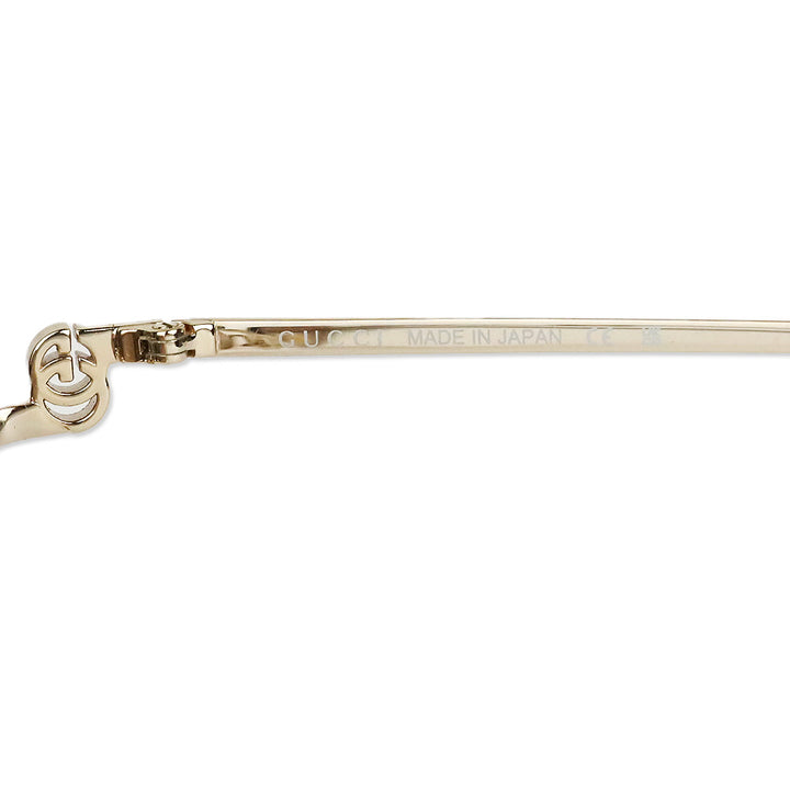 Gucci GG1603S Gold Metal Half-Rimmed Cat-Eye Sunglasses