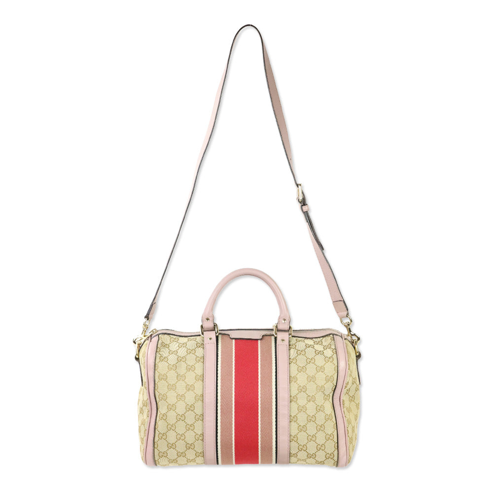 Gucci GG Canvas Web Boston Bag