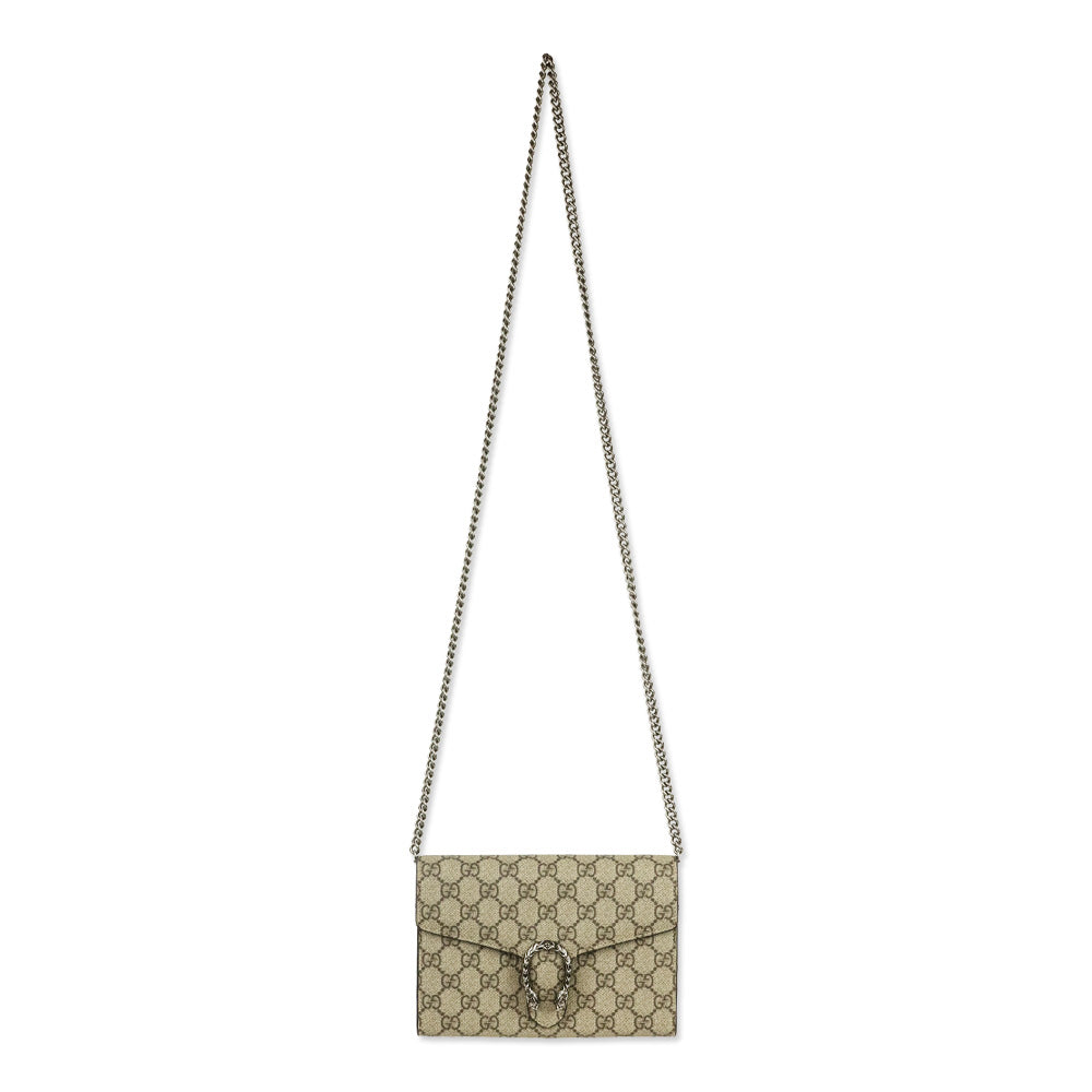 Gucci GG Coated Canvas Dionysus Small Chain Wallet