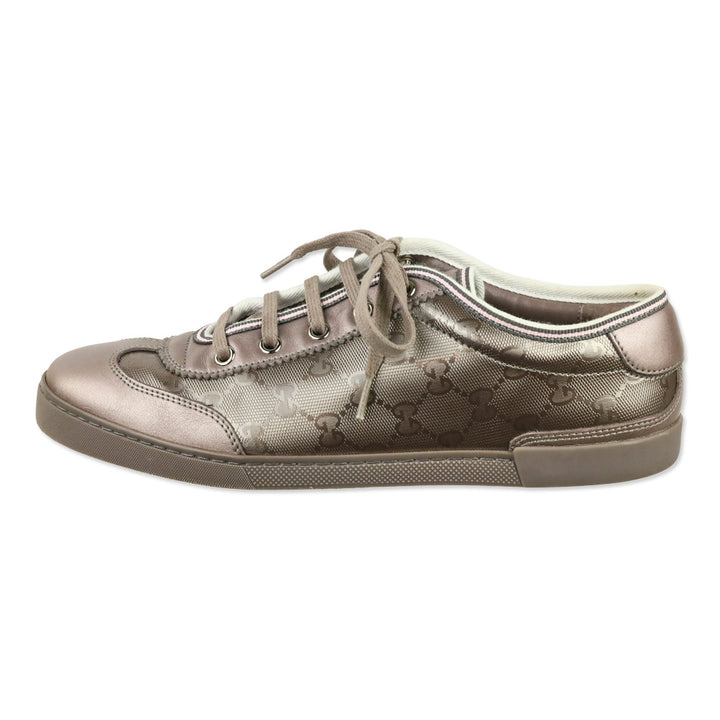 Gucci GG Imprimé Mauve Leather Low Top Sneakers