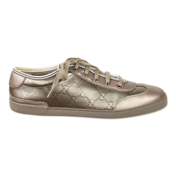 Gucci GG Imprimé Mauve Leather Low Top Sneakers