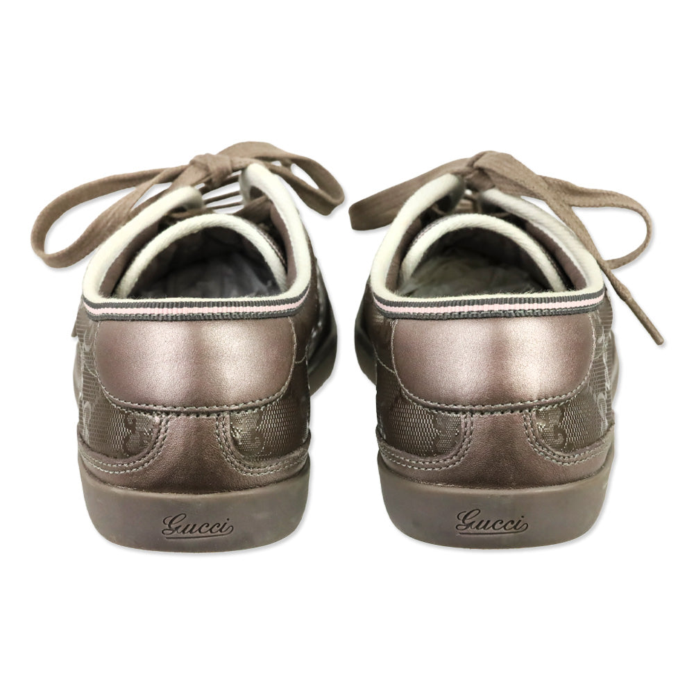 Gucci GG Imprimé Mauve Leather Low Top Sneakers