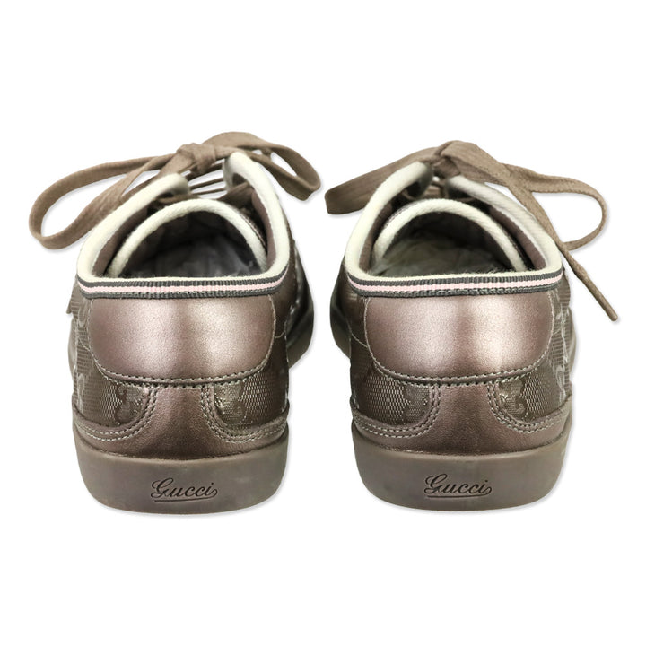 Gucci GG Imprimé Mauve Leather Low Top Sneakers