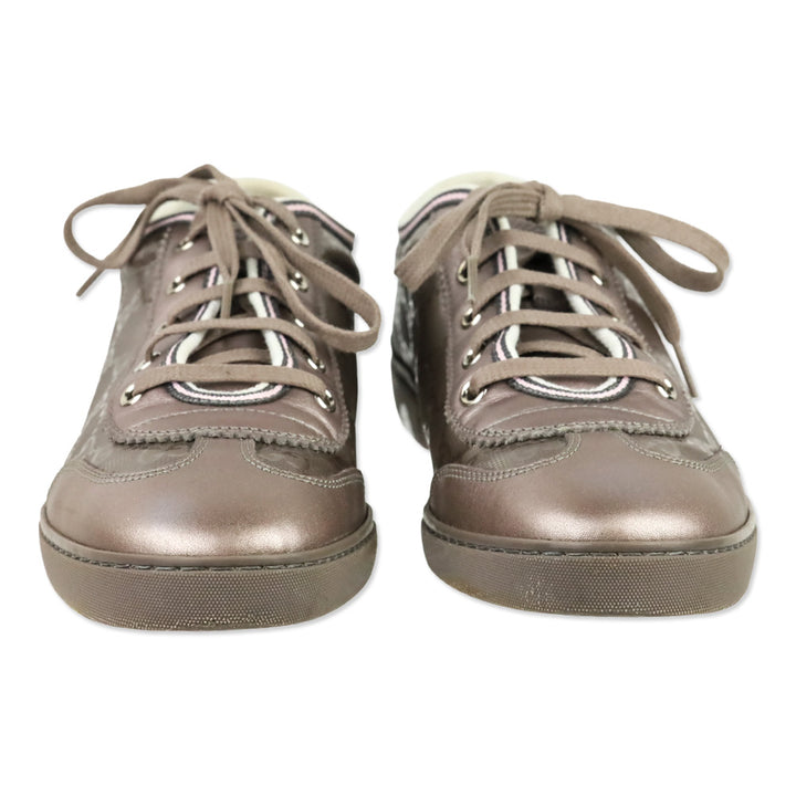 Gucci GG Imprimé Mauve Leather Low Top Sneakers