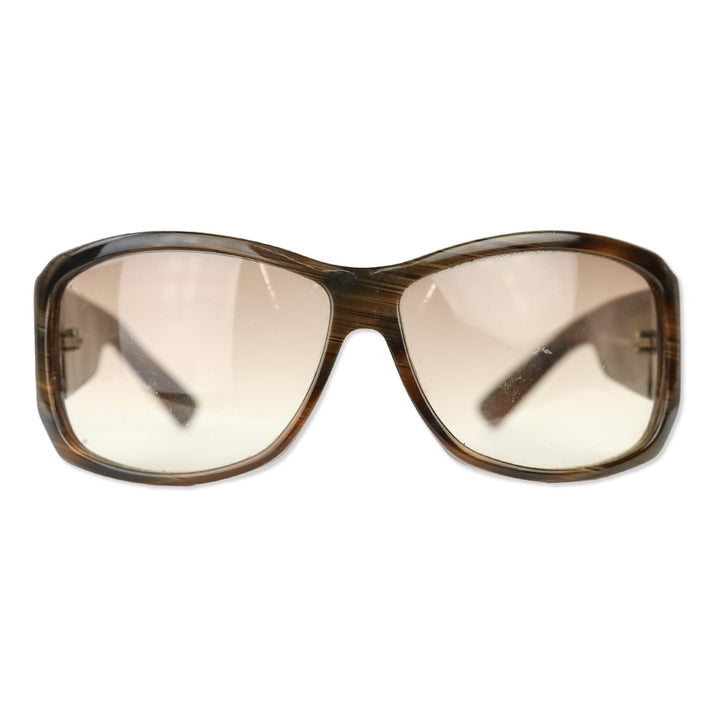 Gucci GG Logo Tiger's Eye Brown Oval Sunglasses