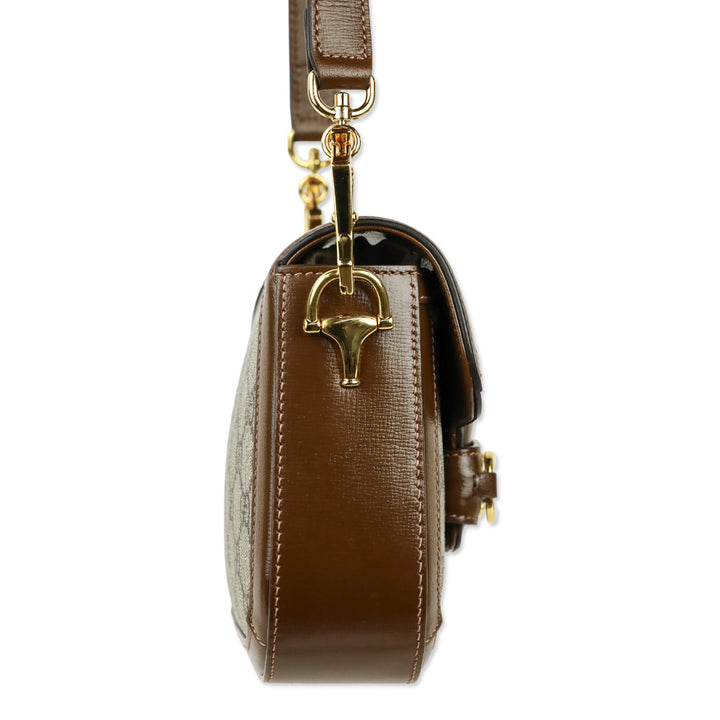 Gucci GG Supreme Canvas Horsebit 1955 Small Shoulder Bag