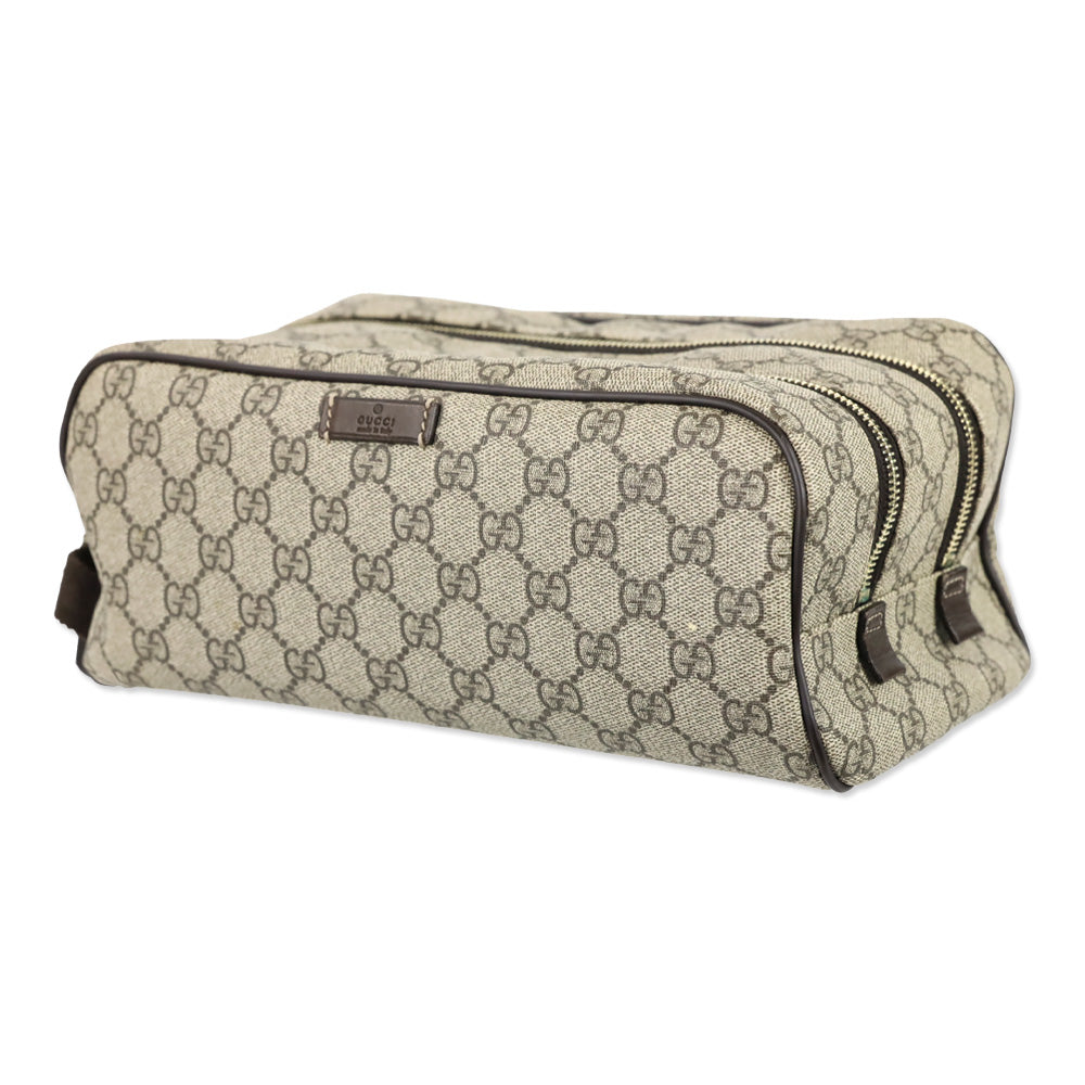 Gucci GG Supreme Double Zip Toiletry Case