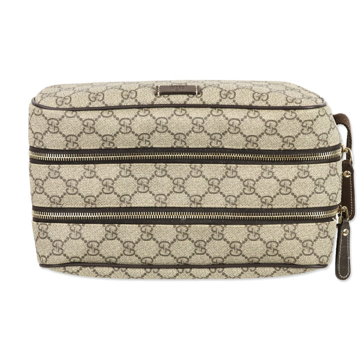 Gucci GG Supreme Double Zip Toiletry Case