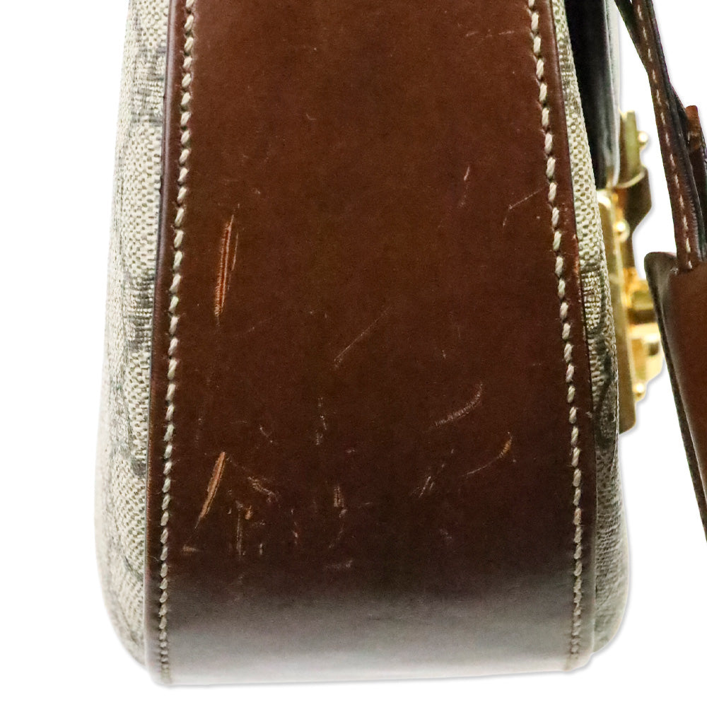Gucci GG Supreme Monogram Medium Padlock Saddle Shoulder Bag