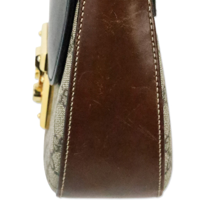Gucci GG Supreme Monogram Medium Padlock Saddle Shoulder Bag