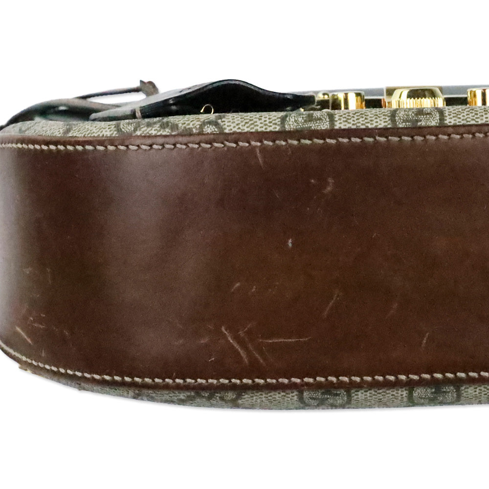 Gucci GG Supreme Monogram Medium Padlock Saddle Shoulder Bag