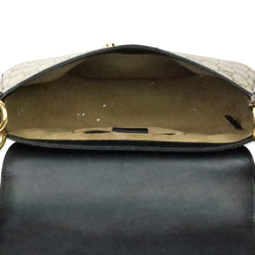 Gucci GG Supreme Monogram Medium Padlock Saddle Shoulder Bag
