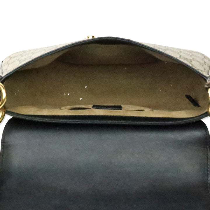 Gucci GG Supreme Monogram Medium Padlock Saddle Shoulder Bag