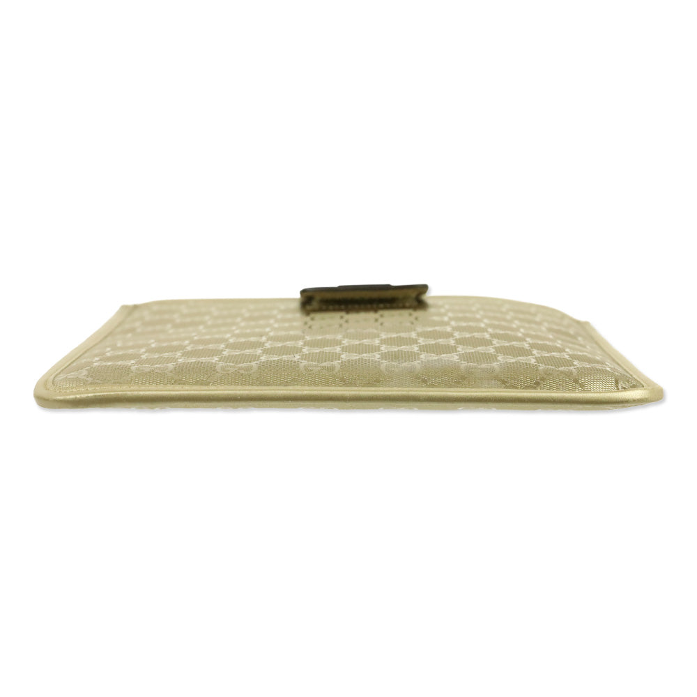 Gucci Gold-tone Guccissima GG Canvas Leather Tablet Case