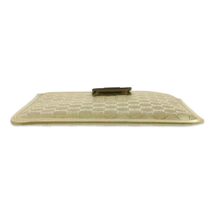 Gucci Gold-tone Guccissima GG Canvas Leather Tablet Case