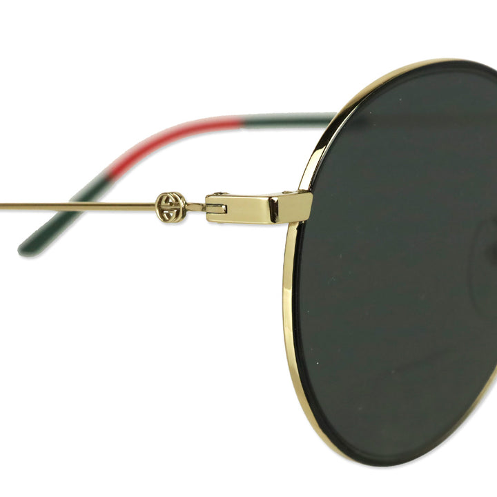 Gucci Gold Gray Gradient Lens Round Sunglasses