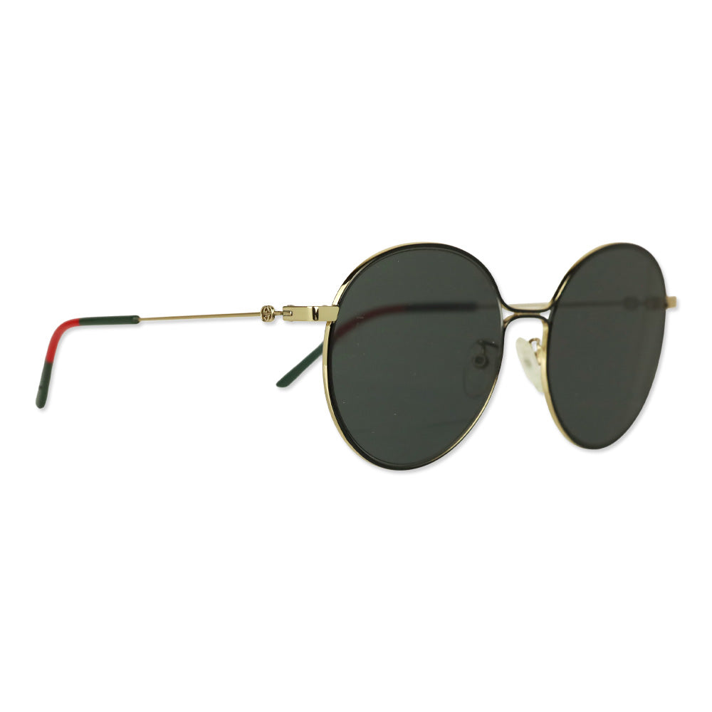 Gucci Gold Gray Gradient Lens Round Sunglasses