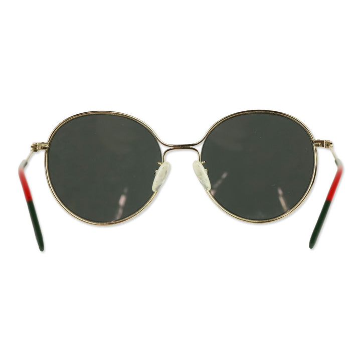 Gucci Gold Gray Gradient Lens Round Sunglasses