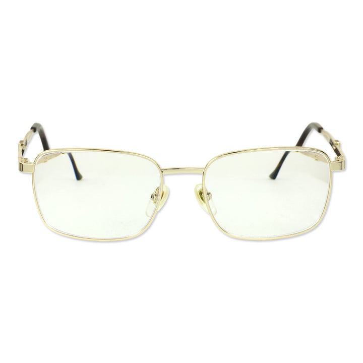 Gucci Gold Rectangle Full Rim Metal Prescription Eyeglasses