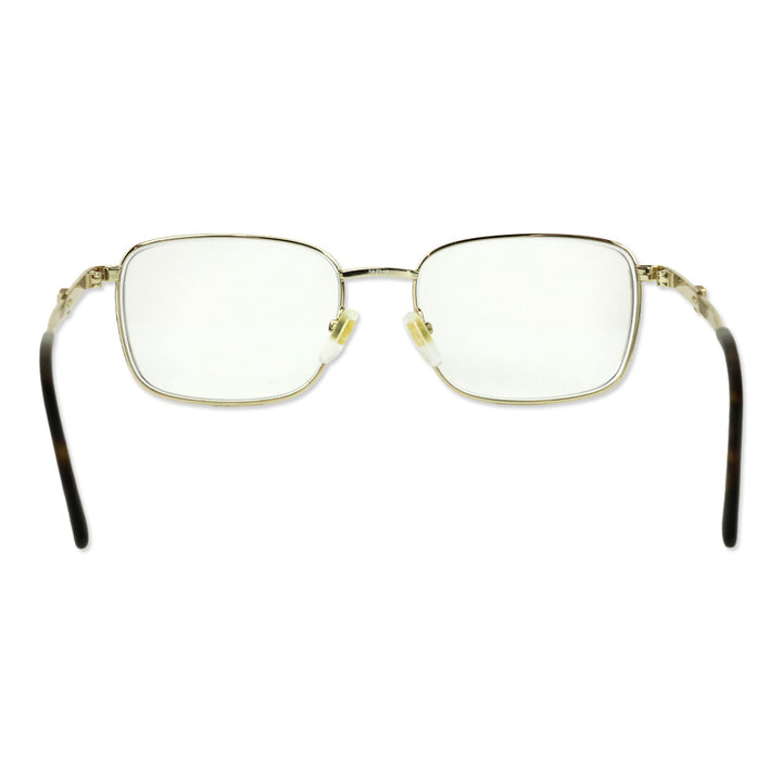 Gucci Gold Rectangle Full Rim Metal Prescription Eyeglasses