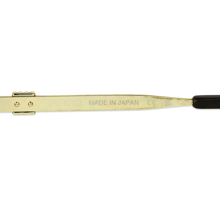 Gucci Gold Rectangle Full Rim Metal Prescription Eyeglasses