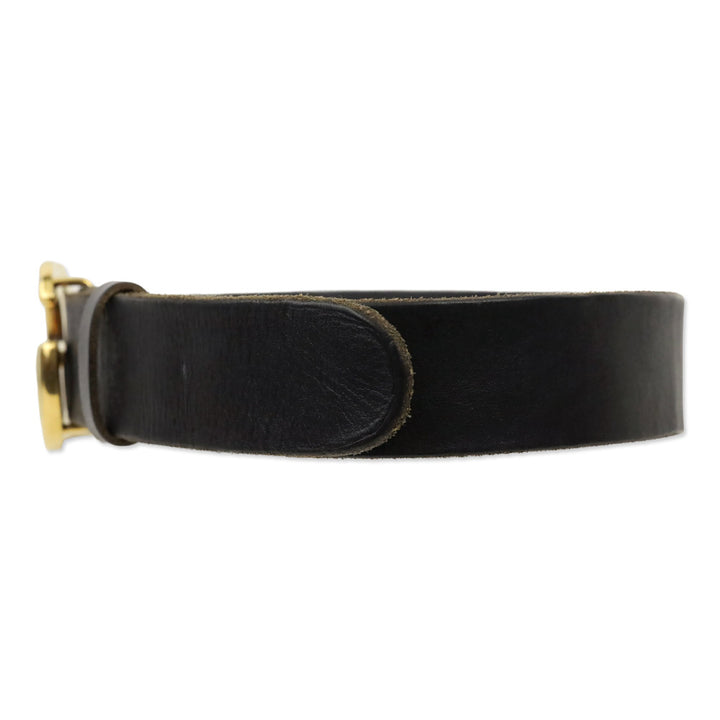 Gucci Gold Shiny GG Marmont Buckle Black Wide Belt