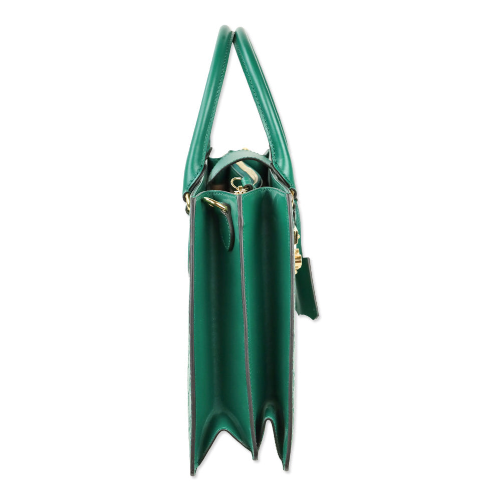 Gucci Green Guccissima Leather Padlock Double Handle Tote Bag