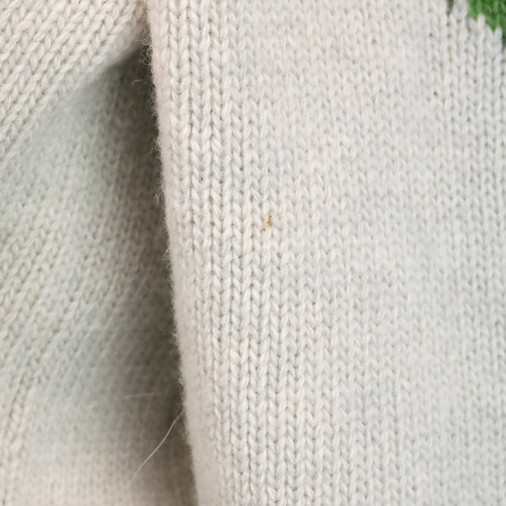 Gucci Grey Intarsia Floral Wool Knit Crewneck Sweater