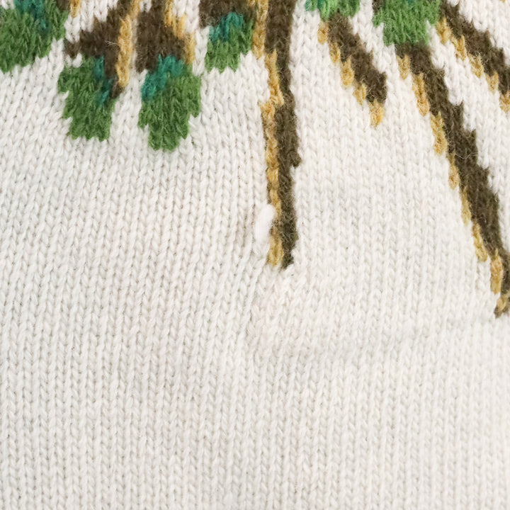 Gucci Grey Intarsia Floral Wool Knit Crewneck Sweater