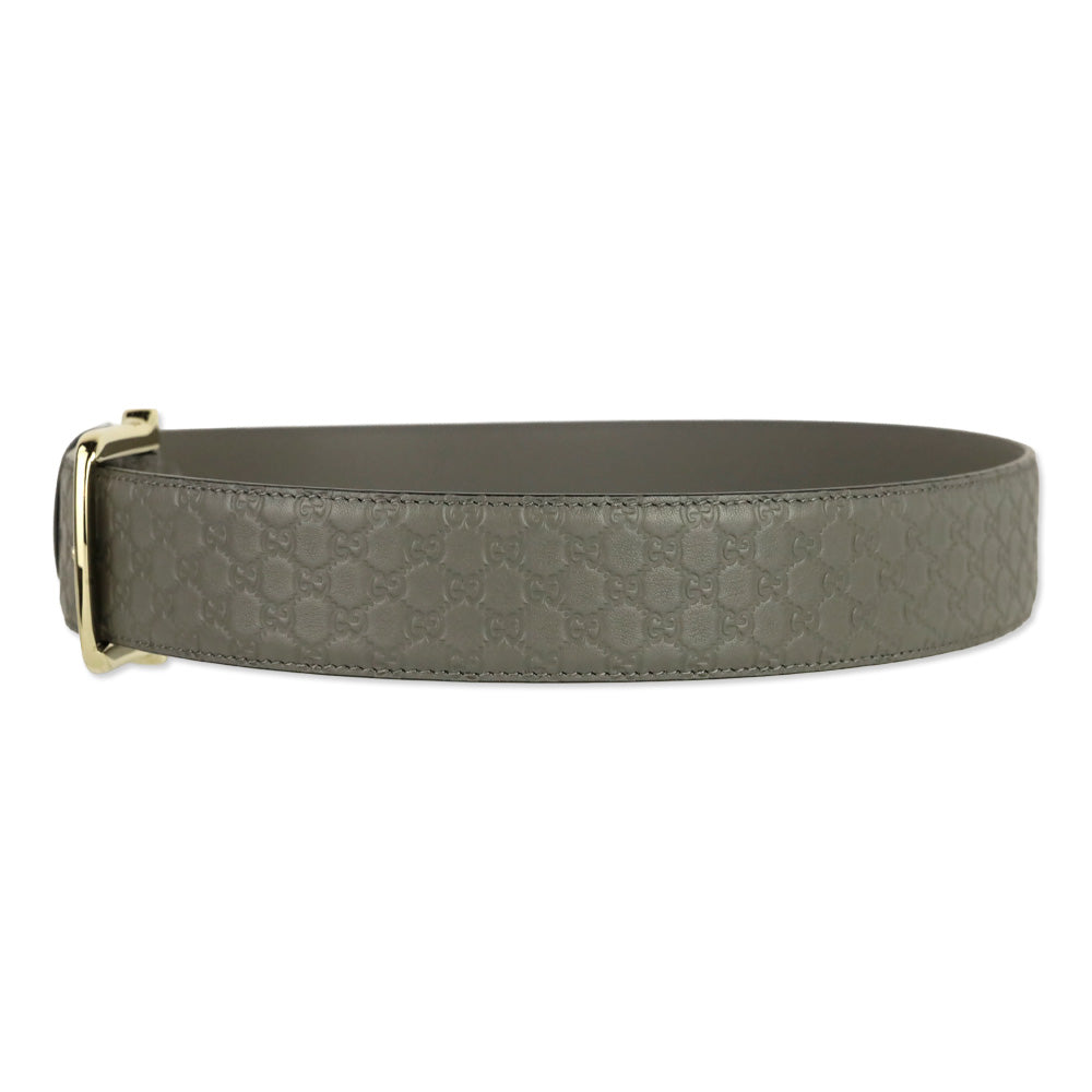 Gucci Grey Microguccissima Leather Belt