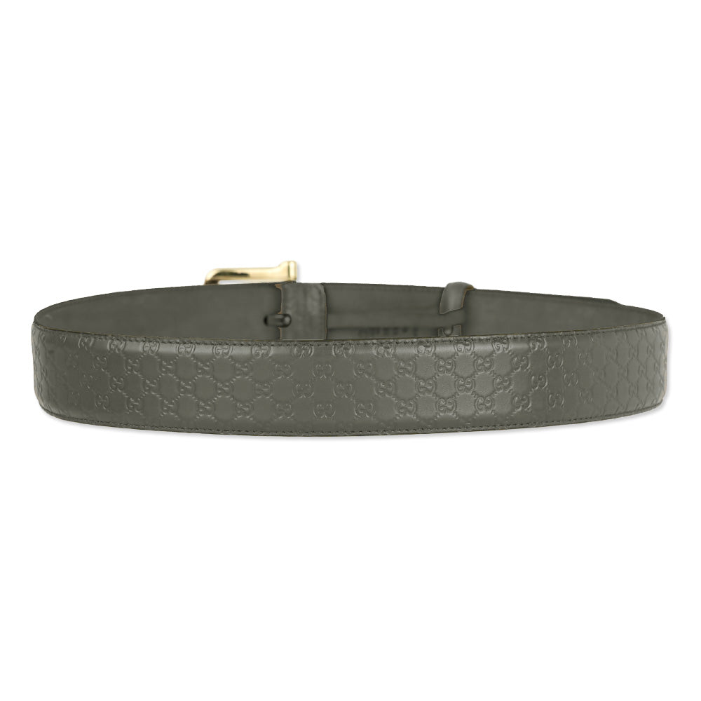 Gucci Grey Microguccissima Leather Belt