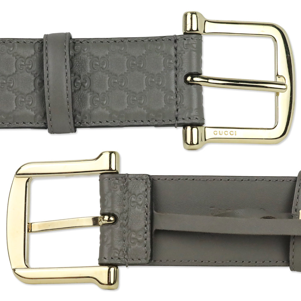 Gucci Grey Microguccissima Leather Belt