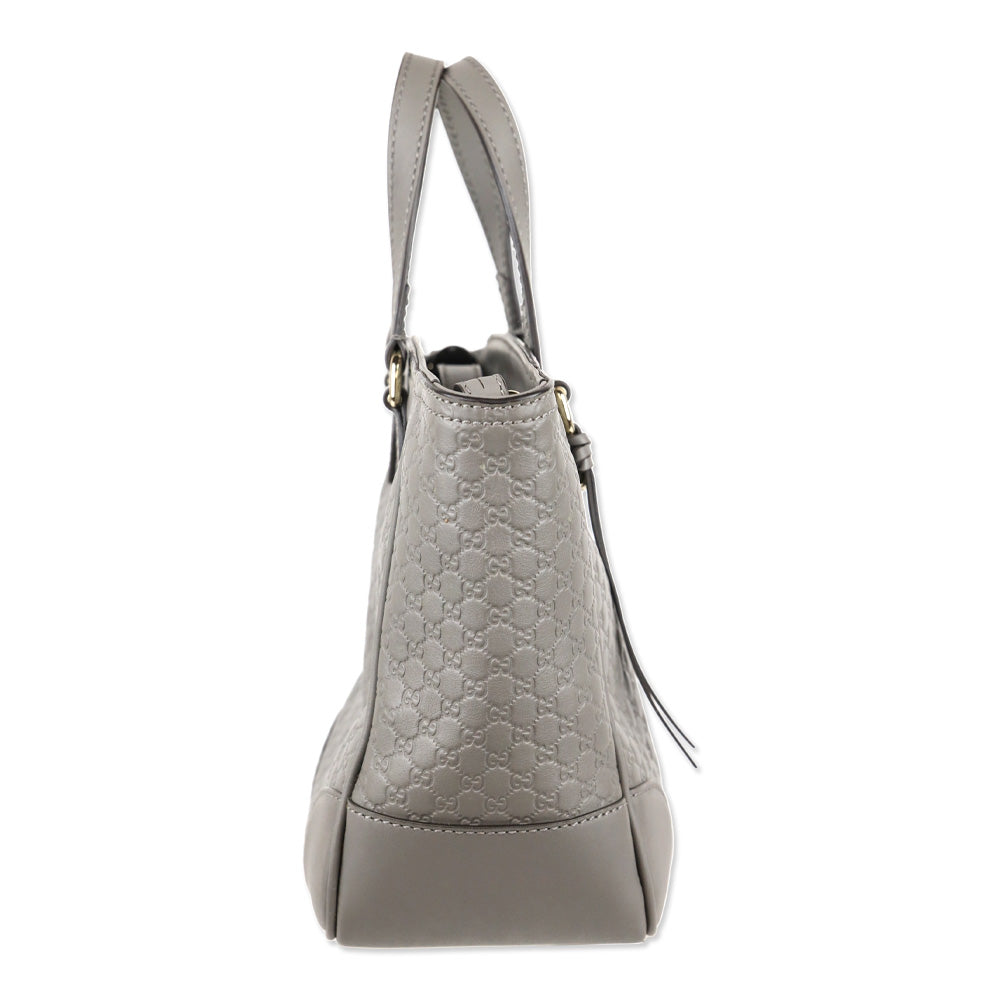 Gucci Grey Microguccissima Leather Small Bree Tote Bag