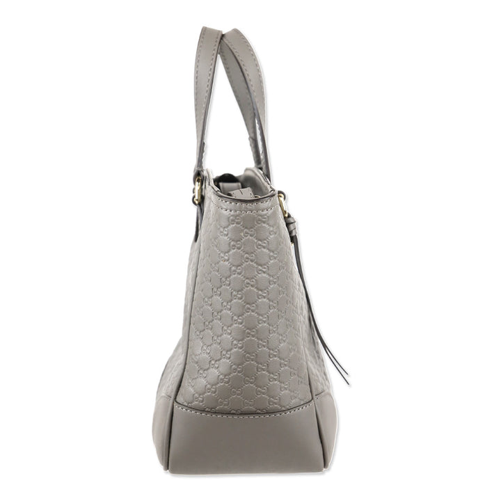 Gucci Grey Microguccissima Leather Small Bree Tote Bag