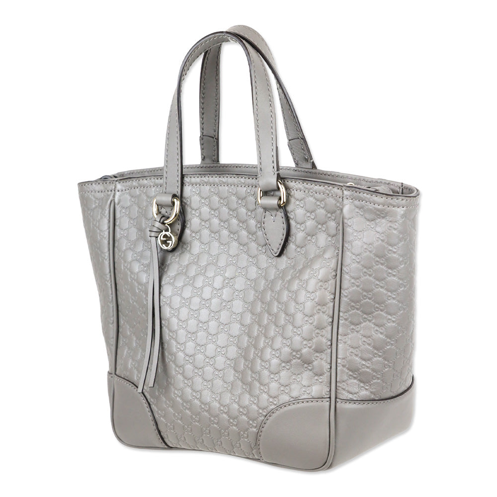 Gucci Grey Microguccissima Leather Small Bree Tote Bag