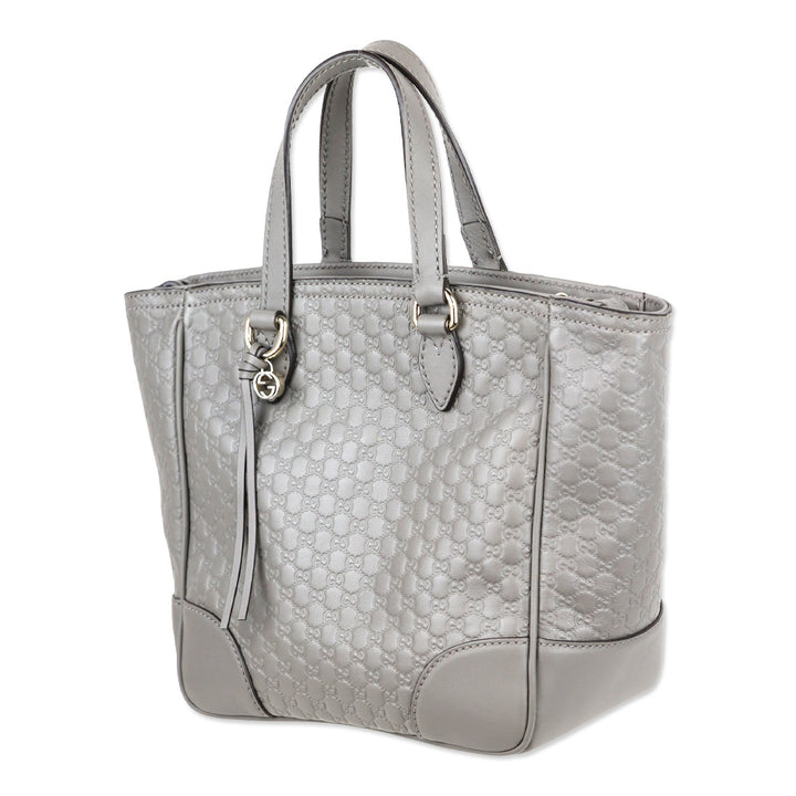 Gucci Grey Microguccissima Leather Small Bree Tote Bag