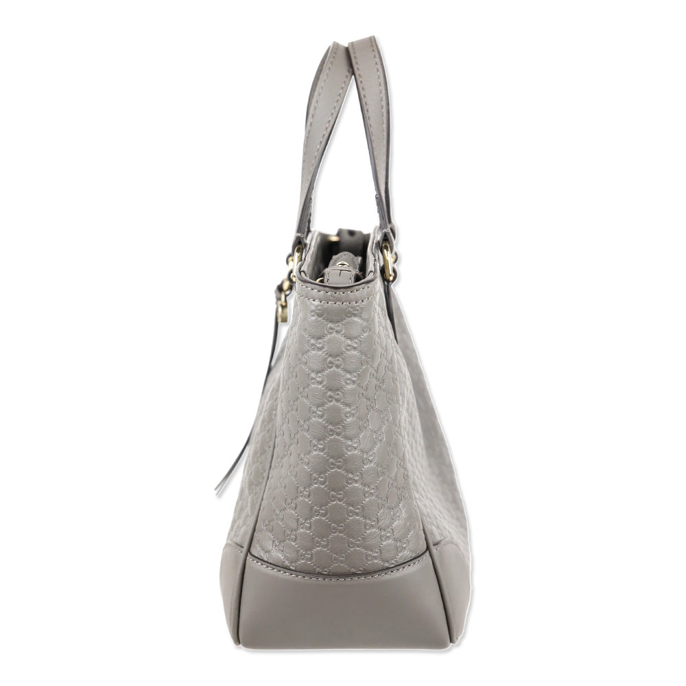 Gucci Grey Microguccissima Leather Small Bree Tote Bag