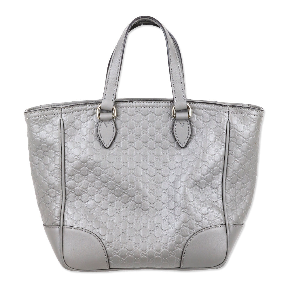 Gucci Grey Microguccissima Leather Small Bree Tote Bag