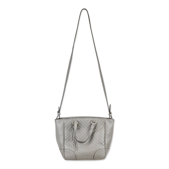 Gucci Grey Microguccissima Leather Small Bree Tote Bag