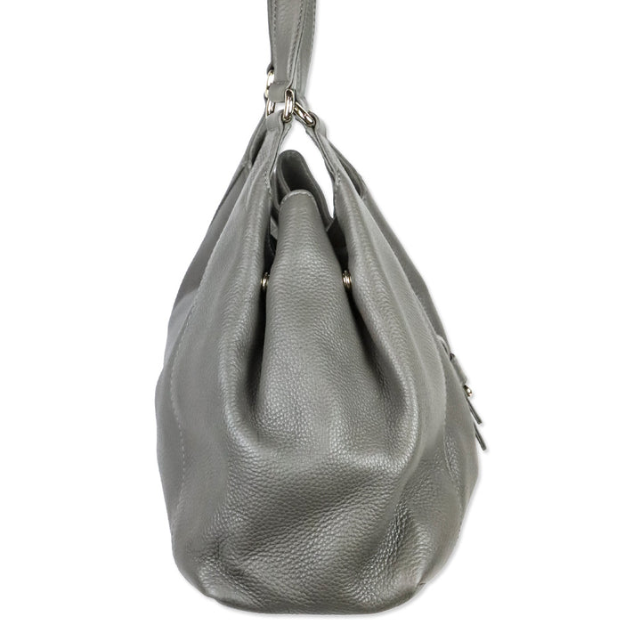 Gucci Grey Pebbled Calfskin Leather Greenwich Medium Shoulder Bag